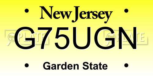 G75UGN New Jersey License Plate