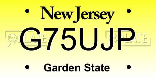 G75UJP New Jersey License Plate