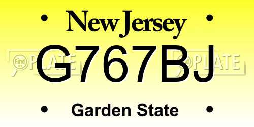 G767BJ New Jersey License Plate