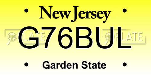 G76BUL New Jersey License Plate