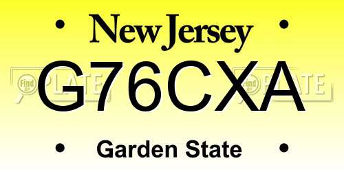 G76CXA New Jersey License Plate