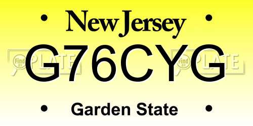G76CYG New Jersey License Plate