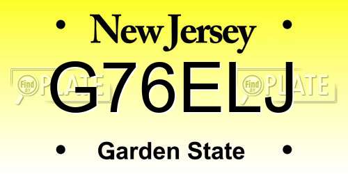 G76ELJ New Jersey License Plate