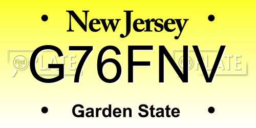 G76FNV New Jersey License Plate