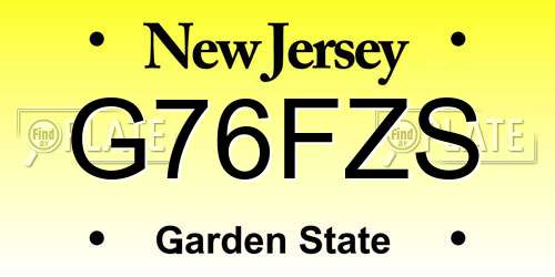 G76FZS New Jersey License Plate