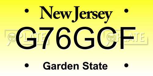 G76GCF New Jersey License Plate