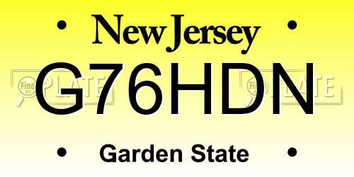 G76HDN New Jersey License Plate