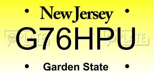 G76HPU New Jersey License Plate