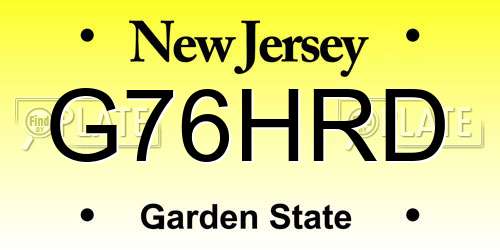 G76HRD New Jersey License Plate