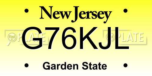 G76KJL New Jersey License Plate