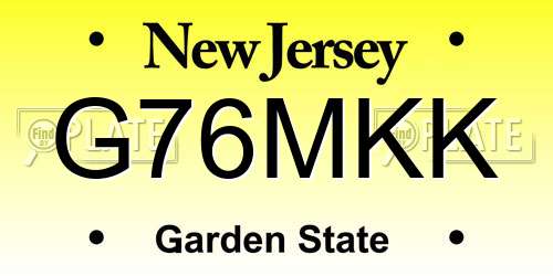 G76MKK New Jersey License Plate