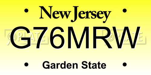 G76MRW New Jersey License Plate