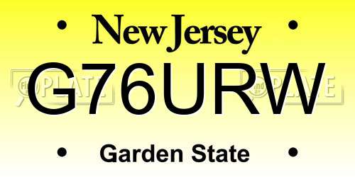 G76URW New Jersey License Plate