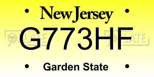 G773HF New Jersey License Plate
