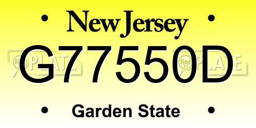 G77550D New Jersey License Plate