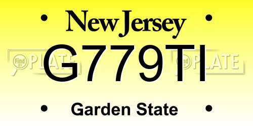 G779TI New Jersey License Plate