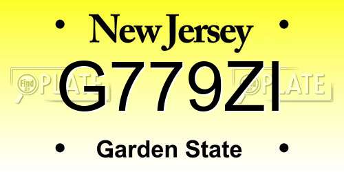 G779ZI New Jersey License Plate