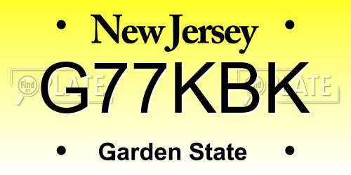 G77KBK New Jersey License Plate