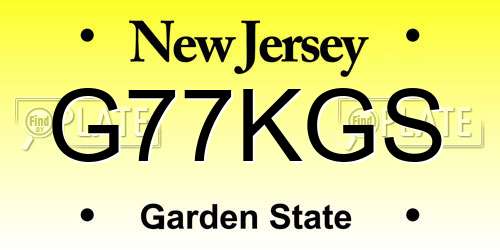 G77KGS New Jersey License Plate