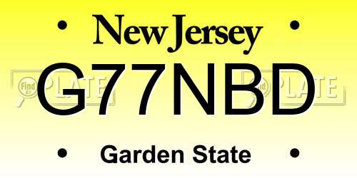 G77NBD New Jersey License Plate