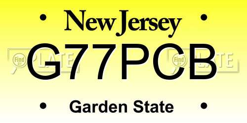 G77PCB New Jersey License Plate