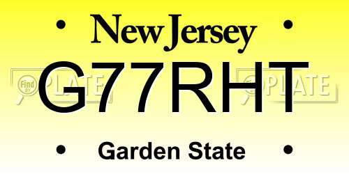 G77RHT New Jersey License Plate