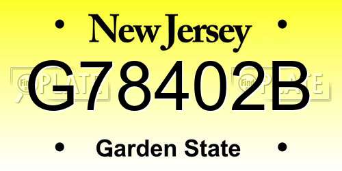 G78402B New Jersey License Plate