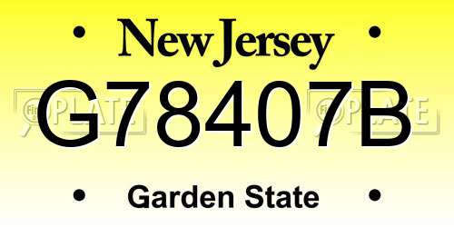 G78407B New Jersey License Plate