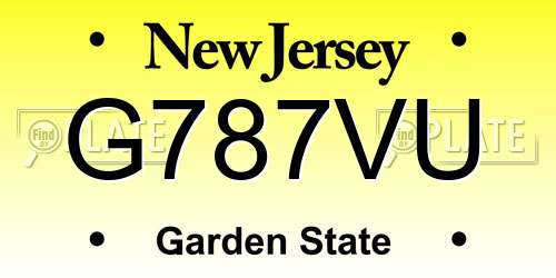 G787VU New Jersey License Plate