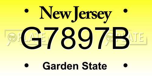 G7897B New Jersey License Plate