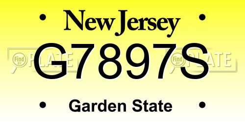 G7897S New Jersey License Plate