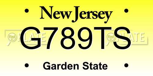 G789TS New Jersey License Plate