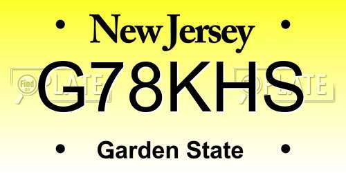 G78KHS New Jersey License Plate