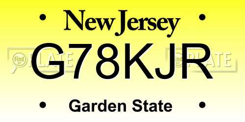 G78KJR New Jersey License Plate