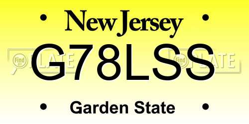 G78LSS New Jersey License Plate