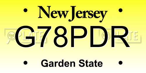 G78PDR New Jersey License Plate