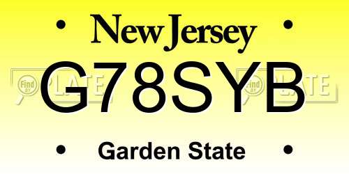 G78SYB New Jersey License Plate