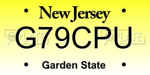 G79CPU New Jersey License Plate