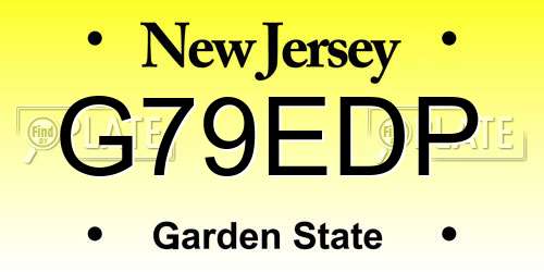 G79EDP New Jersey License Plate