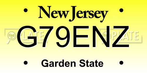 G79ENZ New Jersey License Plate