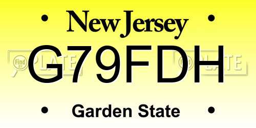 G79FDH New Jersey License Plate