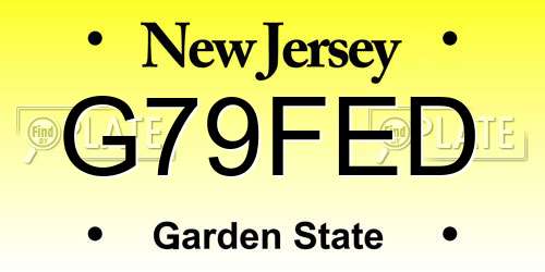 G79FED New Jersey License Plate
