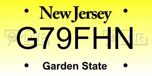 G79FHN New Jersey License Plate