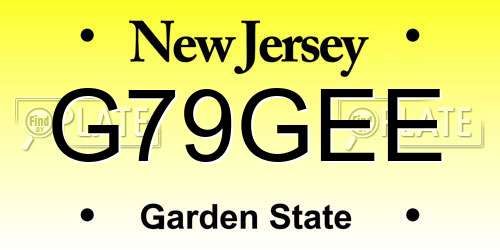 G79GEE New Jersey License Plate