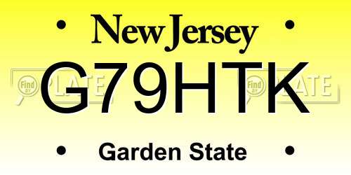 G79HTK New Jersey License Plate