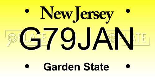 G79JAN New Jersey License Plate