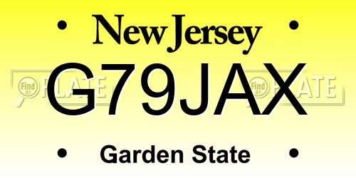 G79JAX New Jersey License Plate