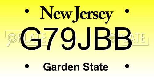 G79JBB New Jersey License Plate