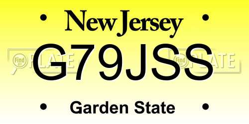 G79JSS New Jersey License Plate