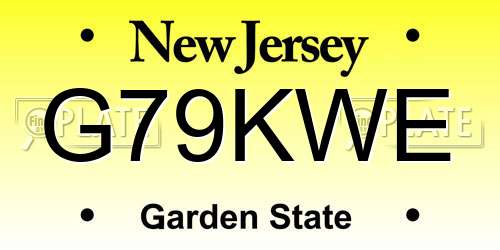 G79KWE New Jersey License Plate